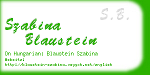 szabina blaustein business card